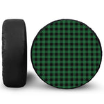 Green And Black Buffalo Check Print Tire Cover