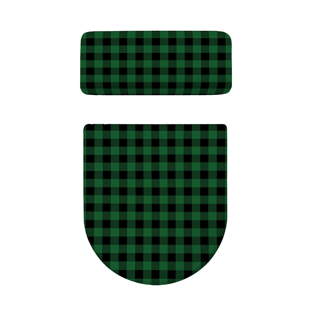 Green And Black Buffalo Check Print Toilet Lid And Tank Cover Set