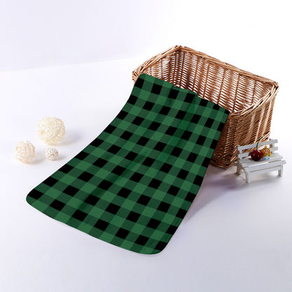 Green And Black Buffalo Check Print Towel