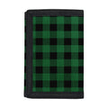 Green And Black Buffalo Check Print Trifold Wallet
