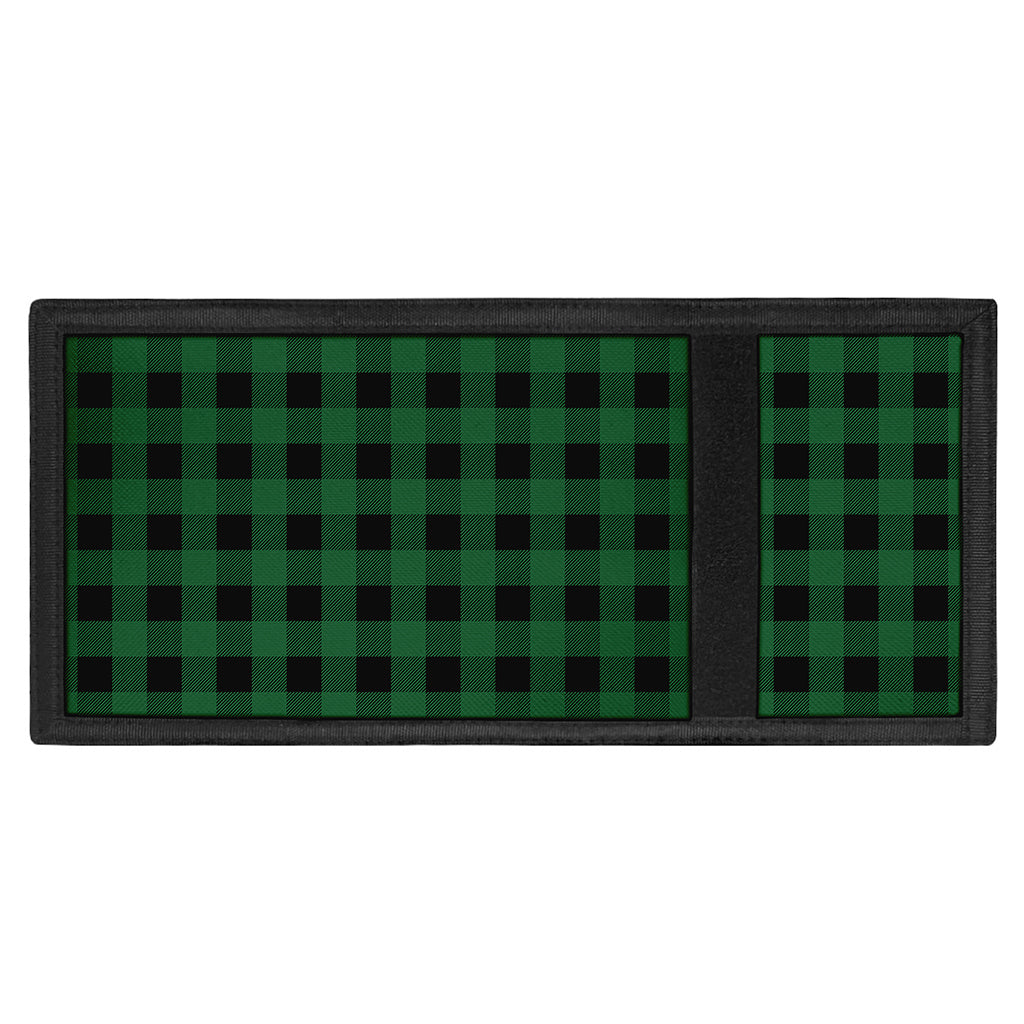 Green And Black Buffalo Check Print Trifold Wallet