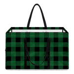 Green And Black Buffalo Check Print Utility Tote Bag