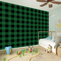 Green And Black Buffalo Check Print Wall Sticker