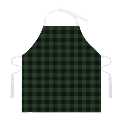 Green And Black Buffalo Plaid Print Adjustable Apron