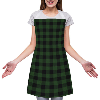 Green And Black Buffalo Plaid Print Adjustable Apron