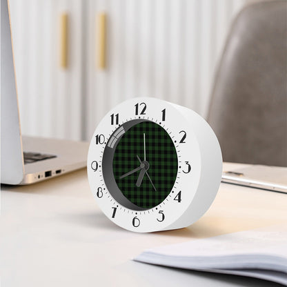 Green And Black Buffalo Plaid Print Alarm Clock