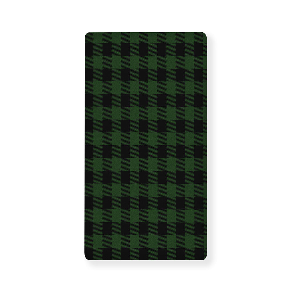 Green And Black Buffalo Plaid Print Baby Crib Sheet