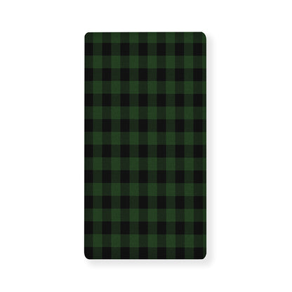 Green And Black Buffalo Plaid Print Baby Crib Sheet