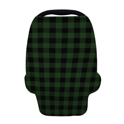Green And Black Buffalo Plaid Print Baby Seat Cover