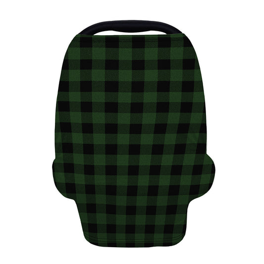 Green And Black Buffalo Plaid Print Baby Seat Cover