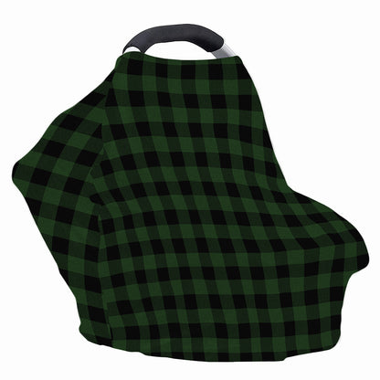 Green And Black Buffalo Plaid Print Baby Seat Cover