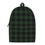 Green And Black Buffalo Plaid Print Backpack