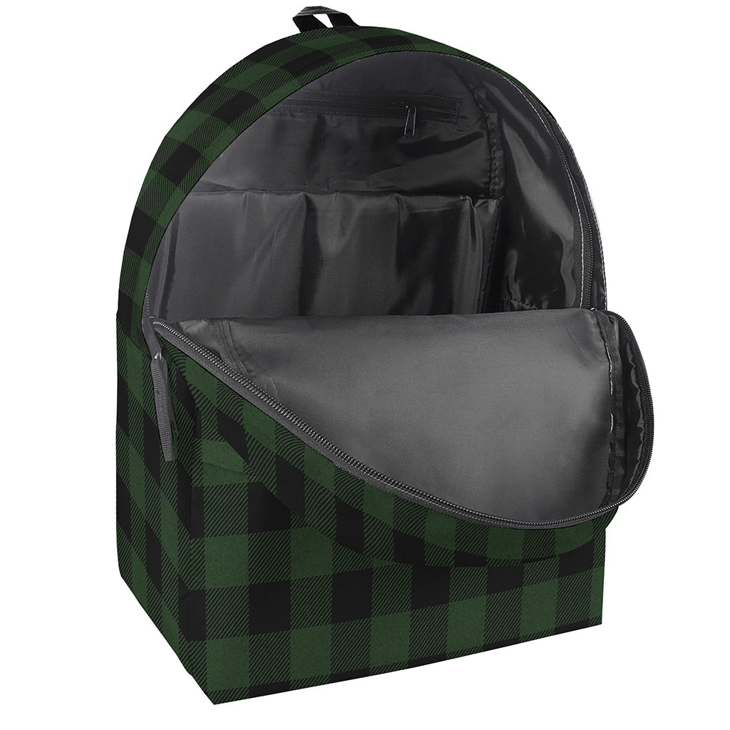 Green And Black Buffalo Plaid Print Backpack