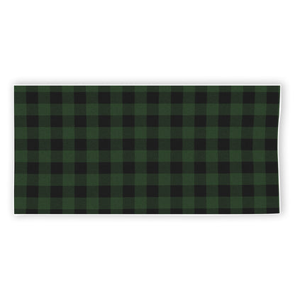 Green And Black Buffalo Plaid Print Beach Towel