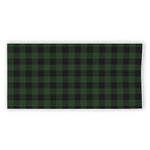 Green And Black Buffalo Plaid Print Beach Towel