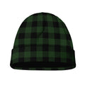 Green And Black Buffalo Plaid Print Beanie