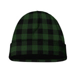 Green And Black Buffalo Plaid Print Beanie