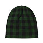 Green And Black Buffalo Plaid Print Beanie