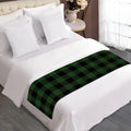 Green And Black Buffalo Plaid Print Bed Runner