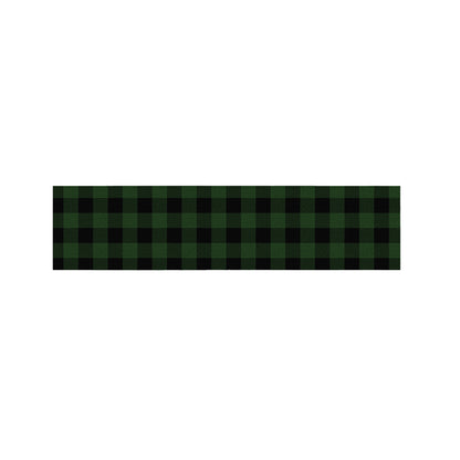 Green And Black Buffalo Plaid Print Bed Runner