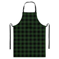Green And Black Buffalo Plaid Print Bib Apron With Pocket
