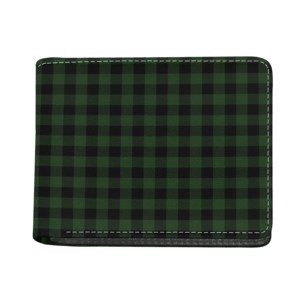 Green And Black Buffalo Plaid Print Bifold Wallet