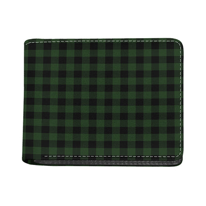 Green And Black Buffalo Plaid Print Bifold Wallet