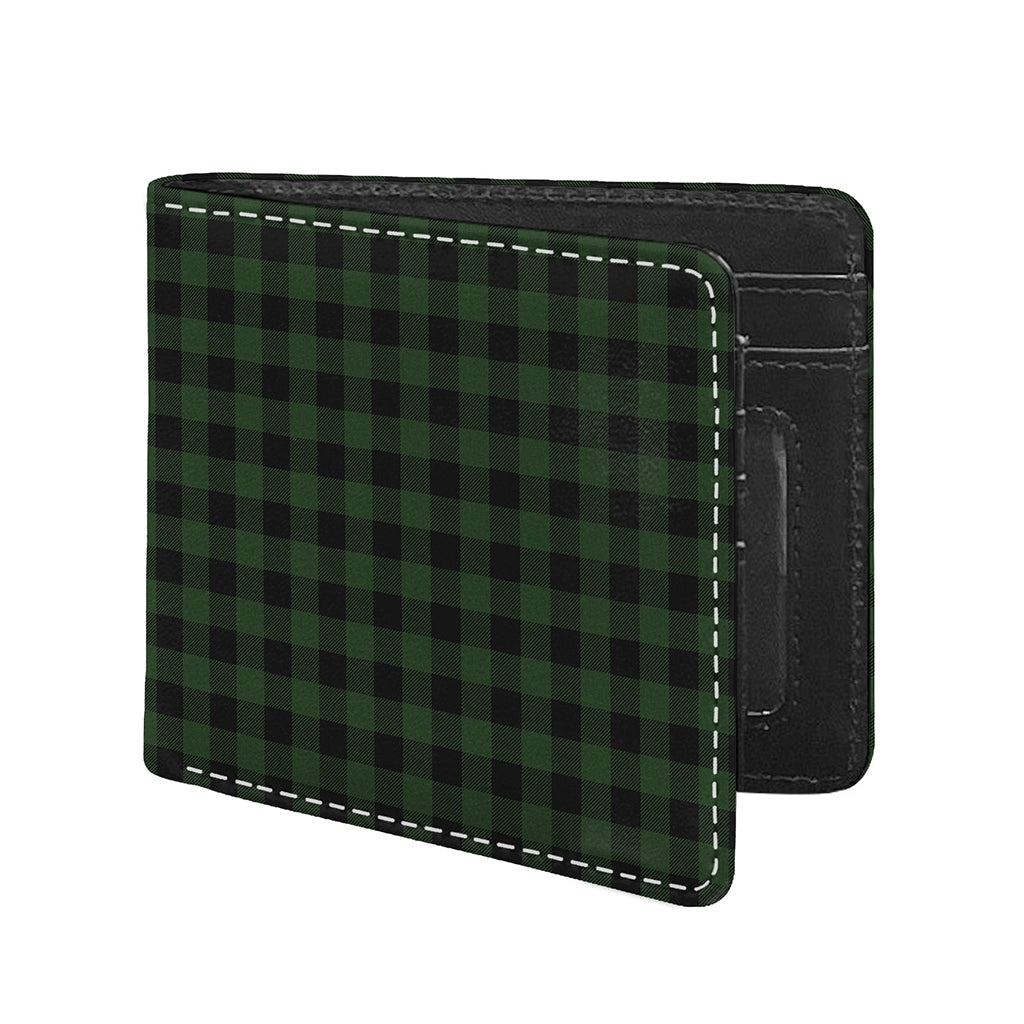 Green And Black Buffalo Plaid Print Bifold Wallet
