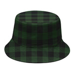 Green And Black Buffalo Plaid Print Bucket Hat