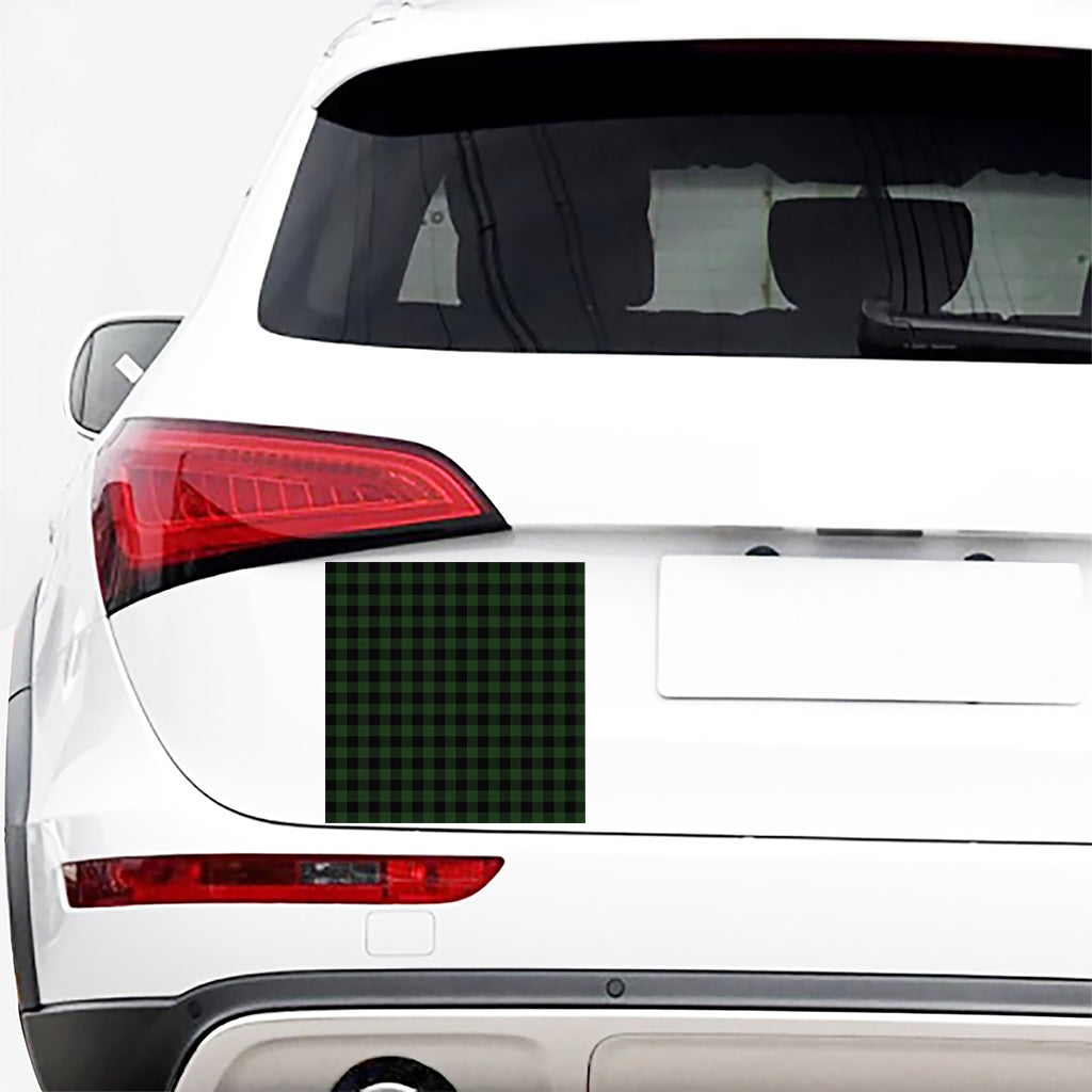 Green And Black Buffalo Plaid Print Car Sticker