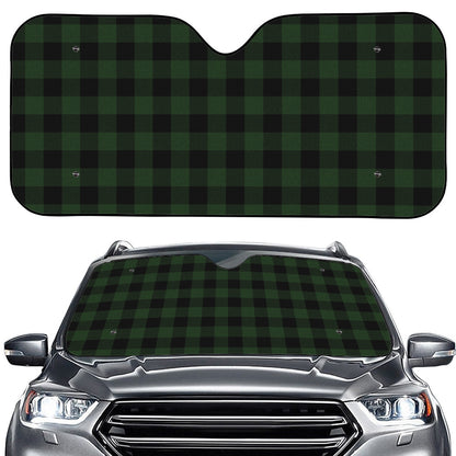 Green And Black Buffalo Plaid Print Car Windshield Sun Shade