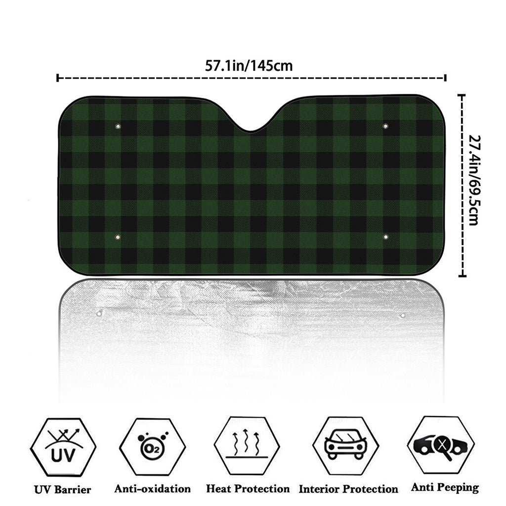 Green And Black Buffalo Plaid Print Car Windshield Sun Shade