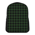 Green And Black Buffalo Plaid Print Casual Backpack