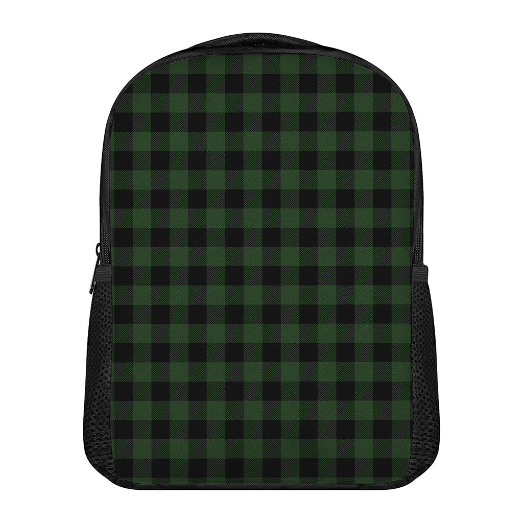 Green And Black Buffalo Plaid Print Casual Backpack