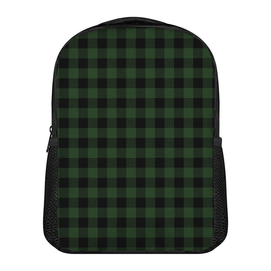 Green And Black Buffalo Plaid Print Casual Backpack