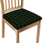 Green And Black Buffalo Plaid Print Chair Cushion Cover