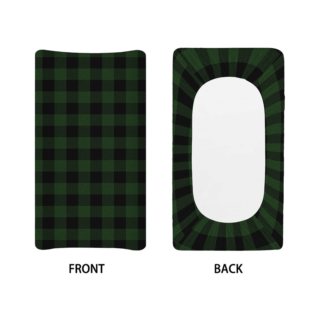 Green And Black Buffalo Plaid Print Changing Pad Cover