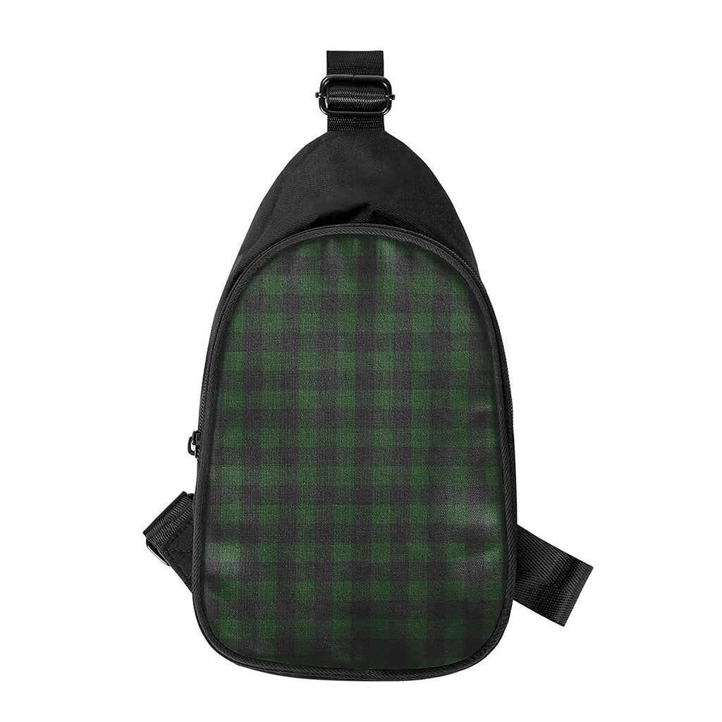 Green And Black Buffalo Plaid Print Chest Bag