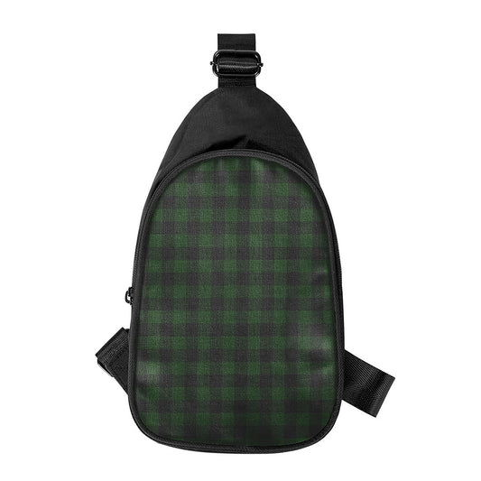Green And Black Buffalo Plaid Print Chest Bag