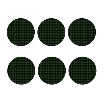 Green And Black Buffalo Plaid Print Coaster Set