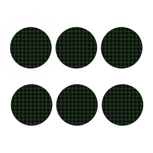 Green And Black Buffalo Plaid Print Coaster Set