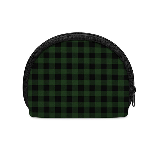 Green And Black Buffalo Plaid Print Coin Purse