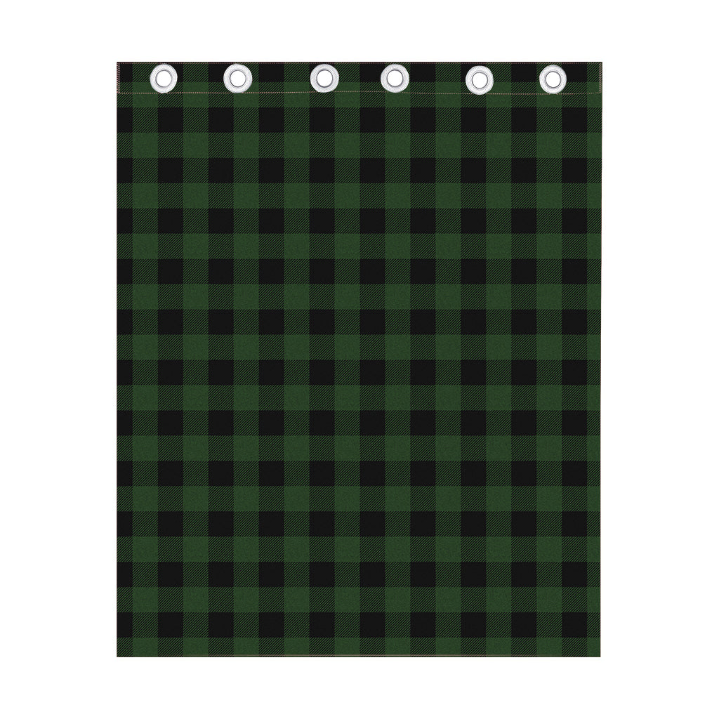 Green And Black Buffalo Plaid Print Curtain