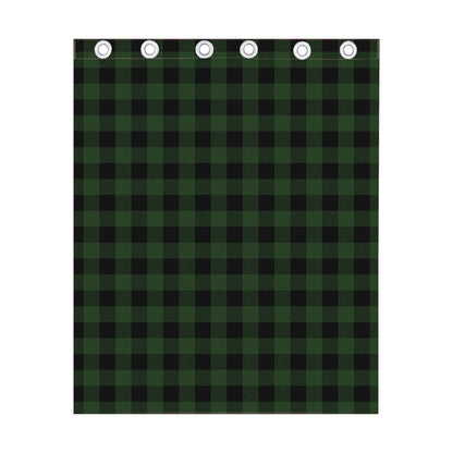 Green And Black Buffalo Plaid Print Curtain