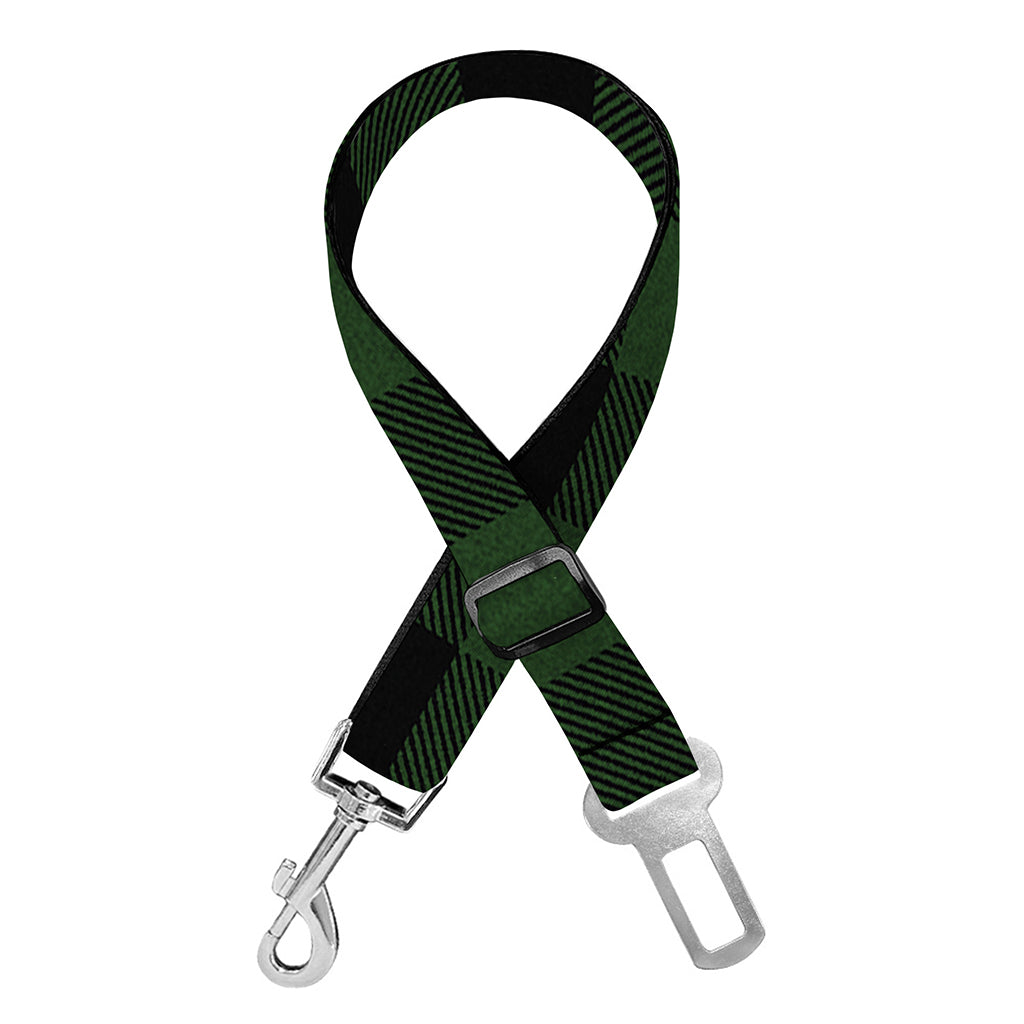 Green And Black Buffalo Plaid Print Dog Seat Belt