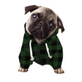 Green And Black Buffalo Plaid Print Dog Zip Up Hoodie