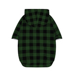 Green And Black Buffalo Plaid Print Dog Zip Up Hoodie