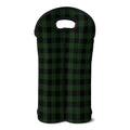 Green And Black Buffalo Plaid Print Double Neoprene Wine Tote