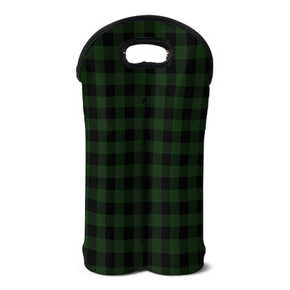 Green And Black Buffalo Plaid Print Double Neoprene Wine Tote