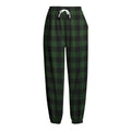 Green And Black Buffalo Plaid Print Fleece Lined Knit Pants